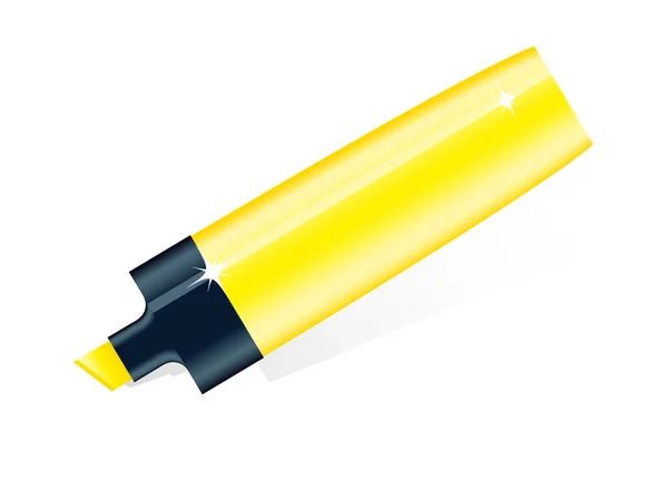 Gele markering gedetailleerde pictogram — Stockvector