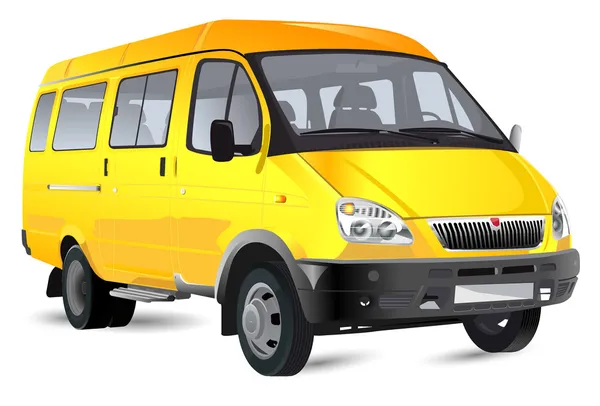 Minibus de passagers vectoriels détaillés — Image vectorielle