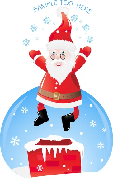 Santa briefkaart springen — Stockvector