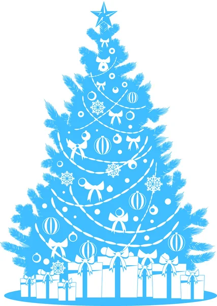 Albero di Natale vettoriale decorato con regali — Vettoriale Stock