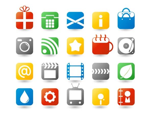 Set di icone web colorate — Vettoriale Stock