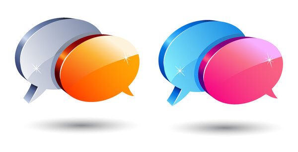 Set of shiny communication balloons