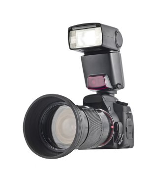 telefoto lens ile profesyonel fotoğraf makinesi