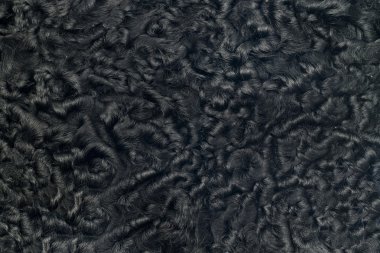 Closeup of black sheepskin fur clipart