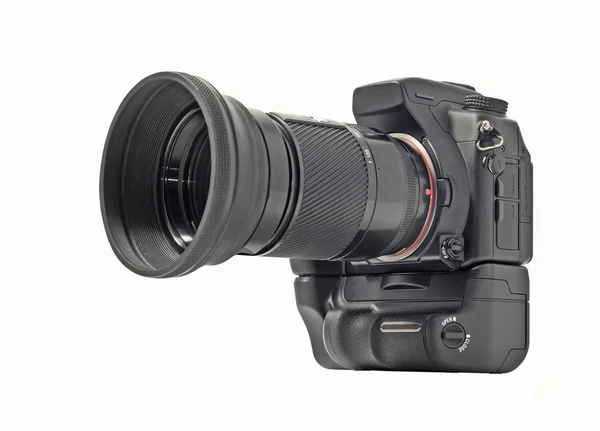 Câmera profissional com lente telefoto — Fotografia de Stock