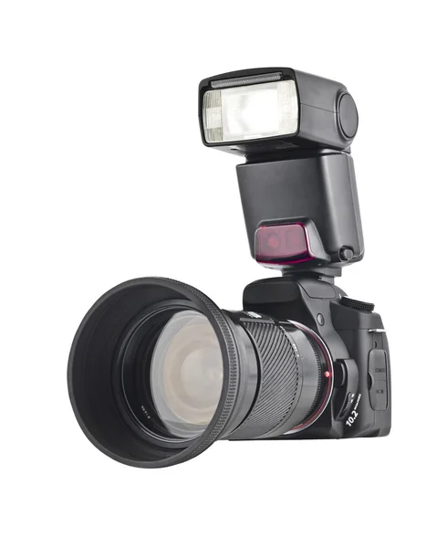 Professionele camera met telelens — Stockfoto