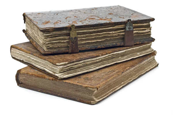Vecchi libri sfilacciati isolati — Foto Stock