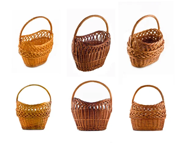 Collage of Wicker woven basket — Stock Photo, Image