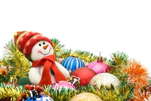 Saluto di Natale - Carino pupazzo di neve — Foto Stock
