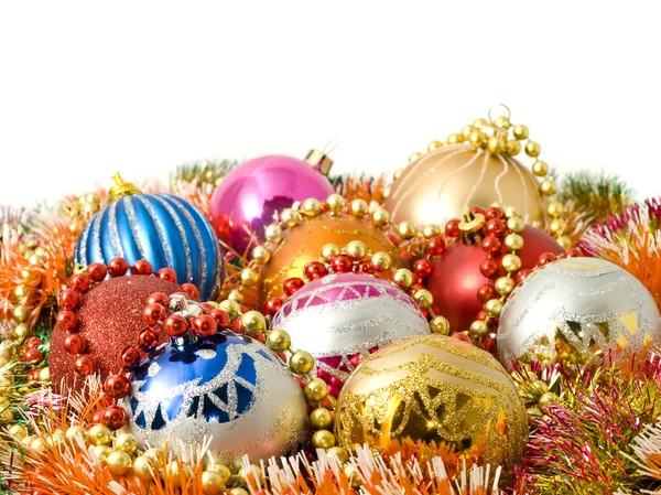 Christmas greeting - decoration baubles — Stock Photo, Image