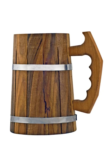Holzkrug für Bier — Stockfoto