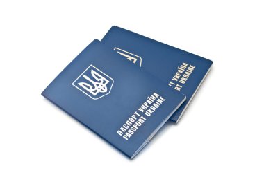 Two International Ukrainian passports clipart