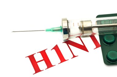 Swine FLU H1N1 - pills and syrin clipart