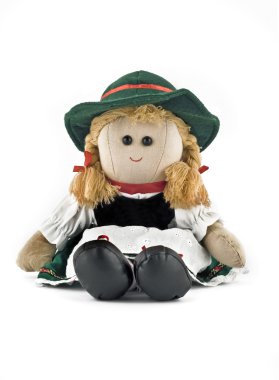 Rag doll in national Austrian costume clipart