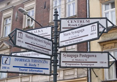 Guide signs in the street clipart