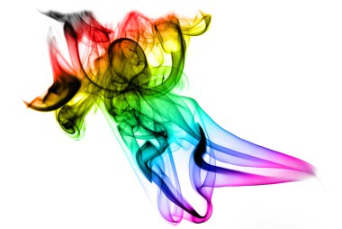 Gradient colored fume on the white clipart