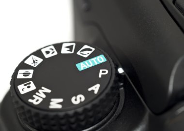 Closeup of mode wheel on Dslr camera clipart