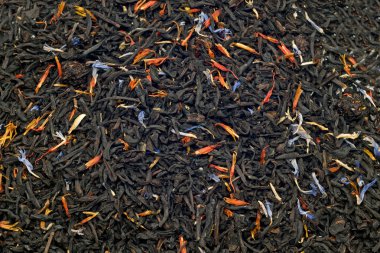 Closeup of Black tea leaves clipart