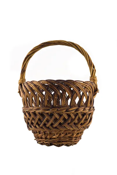 Small woven basket for food isolated — Stock Photo, Image