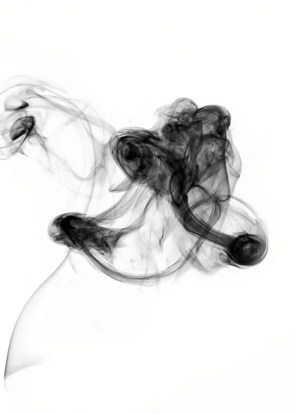Bladerdeeg van zwarte rook — Stockfoto