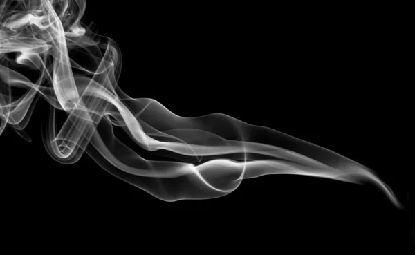 Branco Abstrato fumaça formas sobre preto — Fotografia de Stock