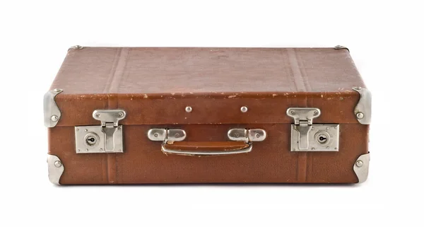 Старомодный поцарапанный чемодан. — стоковое фото