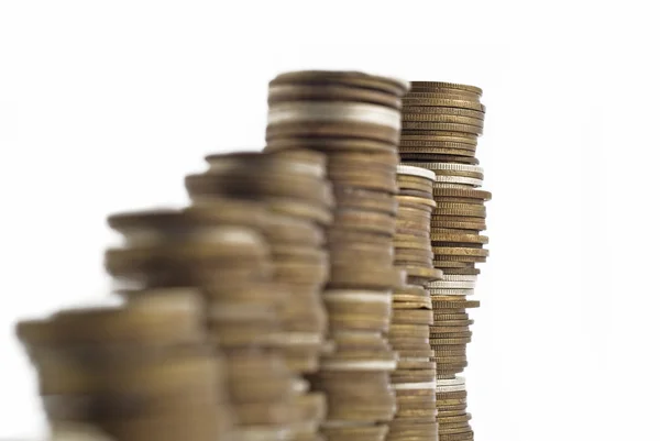 Towers assembled of money. — Stock Photo, Image