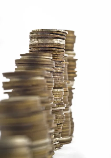 Towers assembled of coins — Stock Photo, Image