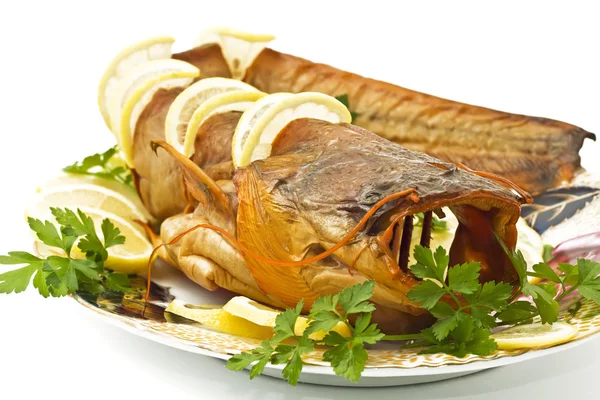 stock image Tasty dinner - fresh-water catfish