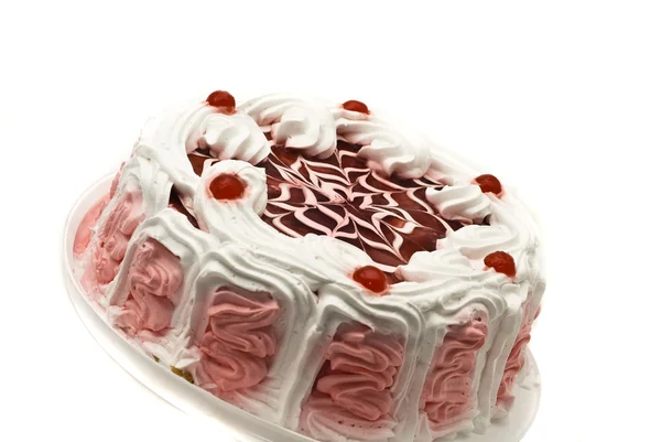 Smaskiga desserter - iskallt tårta med körsbär — Stockfoto