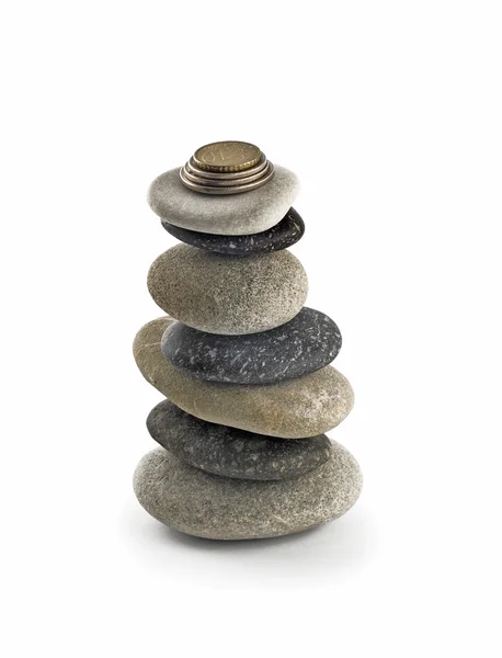 Stack or tower with coins — Stock Photo, Image