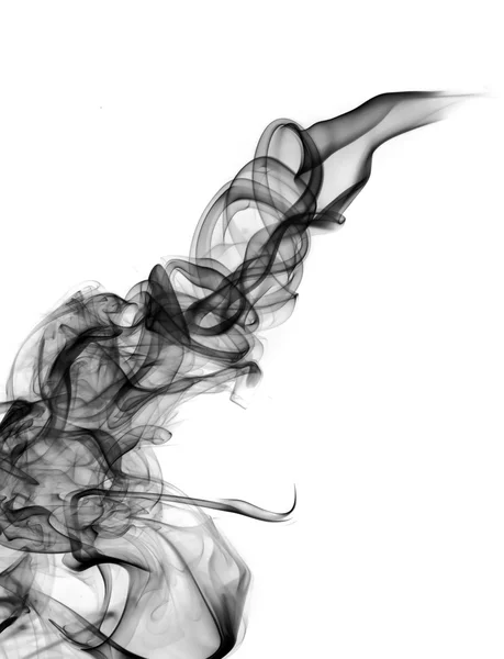 ホワイト上の煙の抽象的な波 — ストック写真