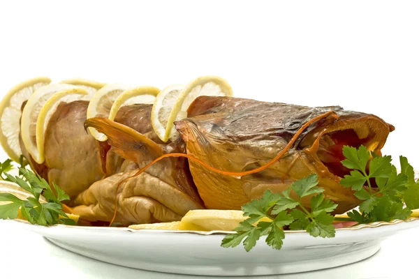 Shore dinner - tasty fresh-water catfish — Stock Photo, Image