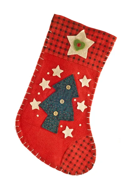 红色圣诞袜礼品 — 图库照片