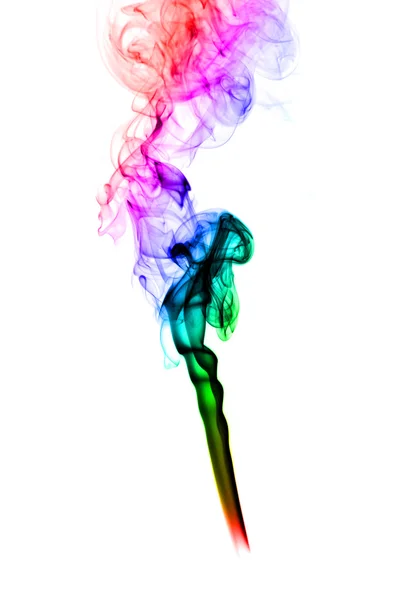 Bouffée de courbes de fumée abstraites colorées — Photo