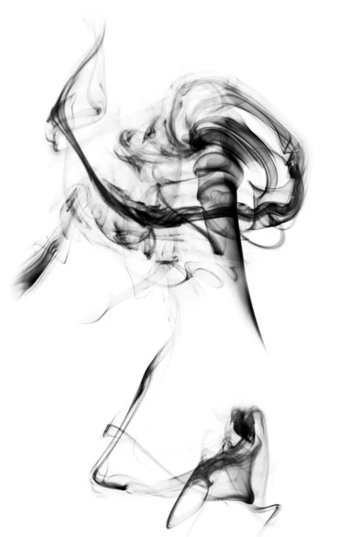 Courbes abstraites des fumées sur le blanc — Photo