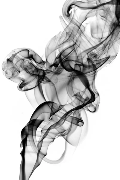 Misteriosas curvas de humo en el blanco — Foto de Stock