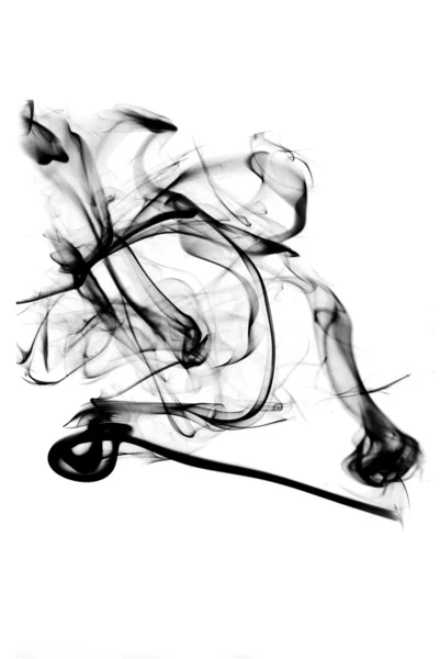 Curvas de fumo abstrato mágico sobre branco — Fotografia de Stock