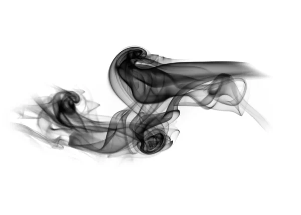 Curvas de fumaça abstratas mágicas sobre branco — Fotografia de Stock