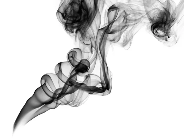 Omgekeerde zwarte rook op wit — Stockfoto