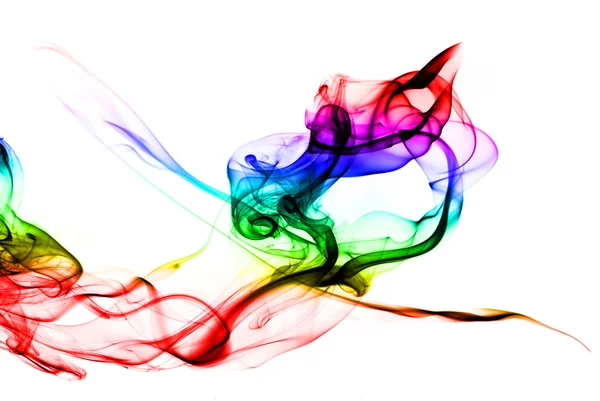 Kleurovergang gekleurde rook vorm op wit — Stockfoto