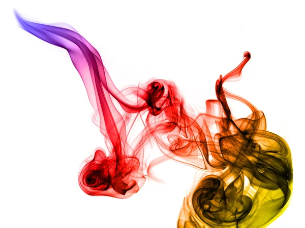 Fumaça colorida gradiente no branco — Fotografia de Stock