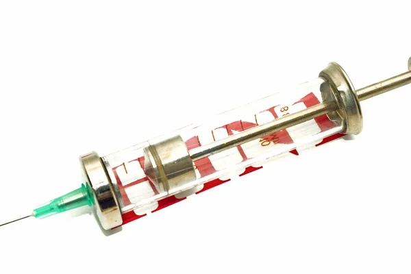 Disease alert - old-fashioned syringe — Stock Photo, Image
