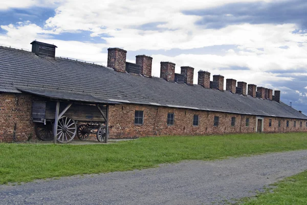 stock image Cookhouse and cart in Auschwitz