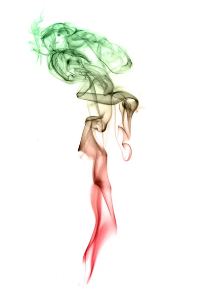 Kleurrijke magische rook abstract over Wit — Stockfoto