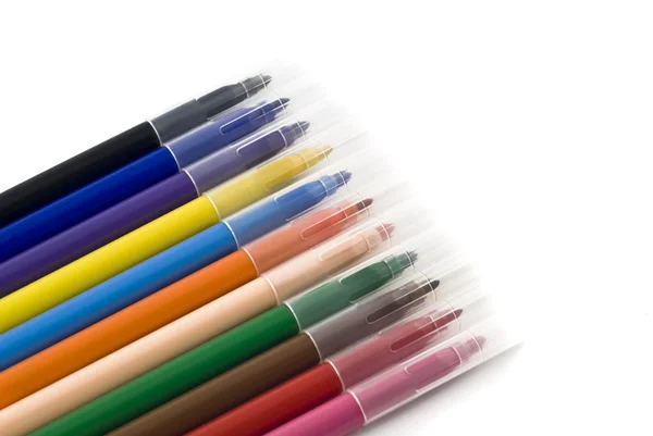 Színes filctoll markerek vagy toll — Stock Fotó