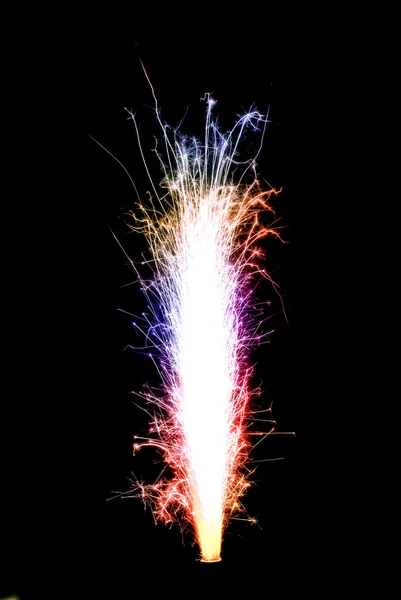 Coloridos fuegos artificiales de cumpleaños vela —  Fotos de Stock