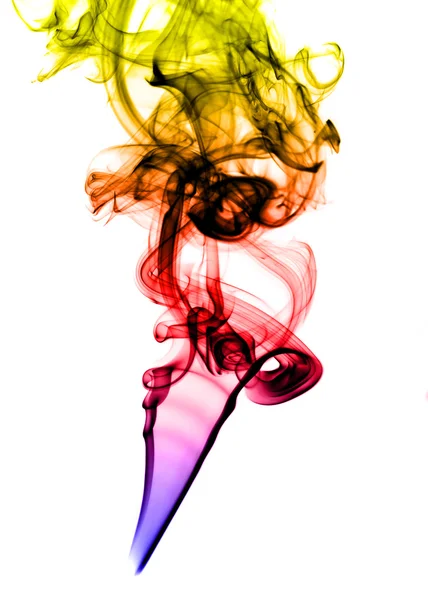 Fumo abstrato colorido sobre branco — Fotografia de Stock