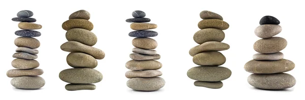 Collection of Balanced stone stacks or towers — Stock Photo, Image