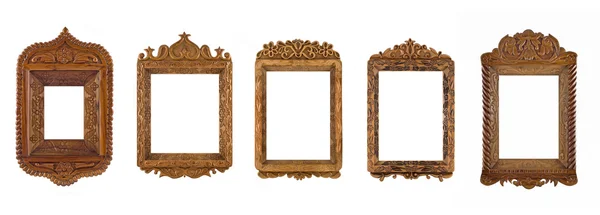 Collage van gesneden houten frames — Stockfoto